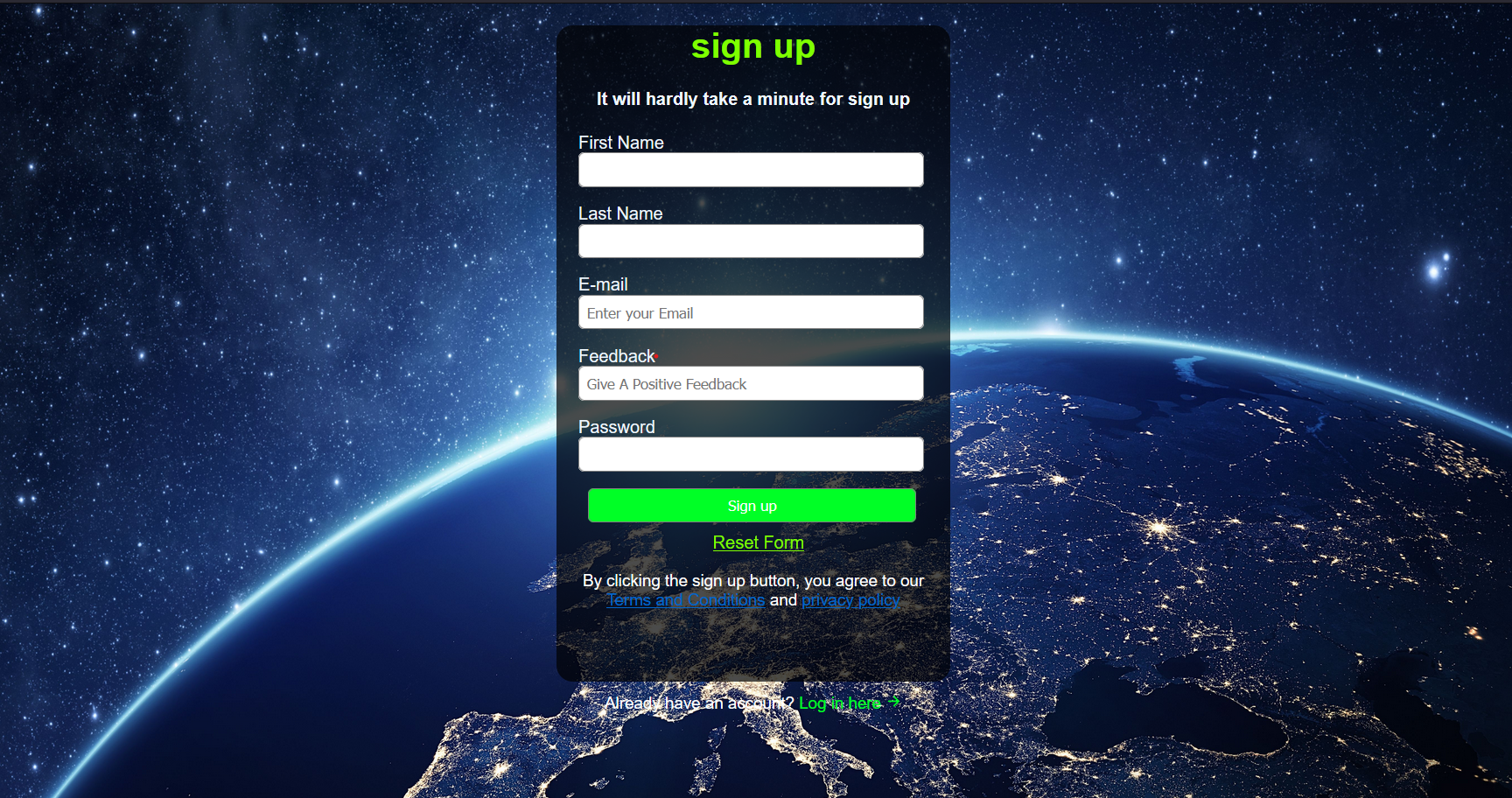 Login / Signup Form Image